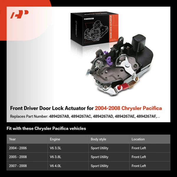 Front Driver Door Lock Actuator for 2004-2008 Chrysler Pacifica