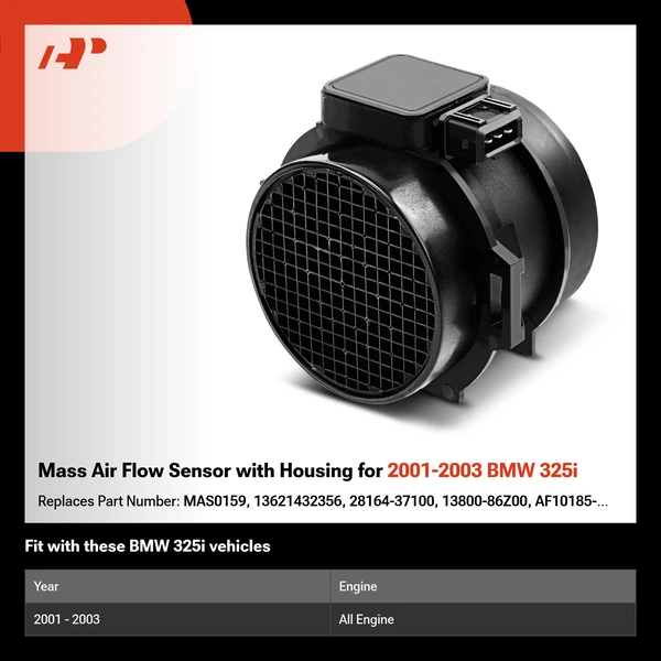 Mass Air Flow Sensor with Housing for 2001-2003 BMW 325i