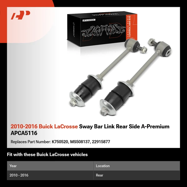 2010-2016 Buick LaCrosse Sway Bar Link Rear Side A-Premium APCA5116
