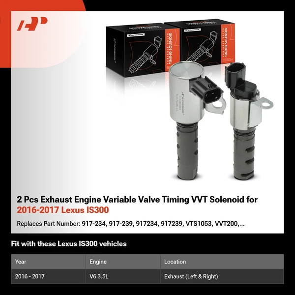 2 Pcs Exhaust Engine Variable Valve Timing VVT Solenoid for 2016-2017 Lexus IS300