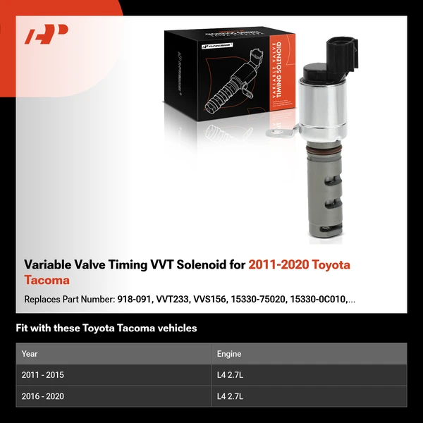 Variable Valve Timing VVT Solenoid for 2011-2020 Toyota Tacoma