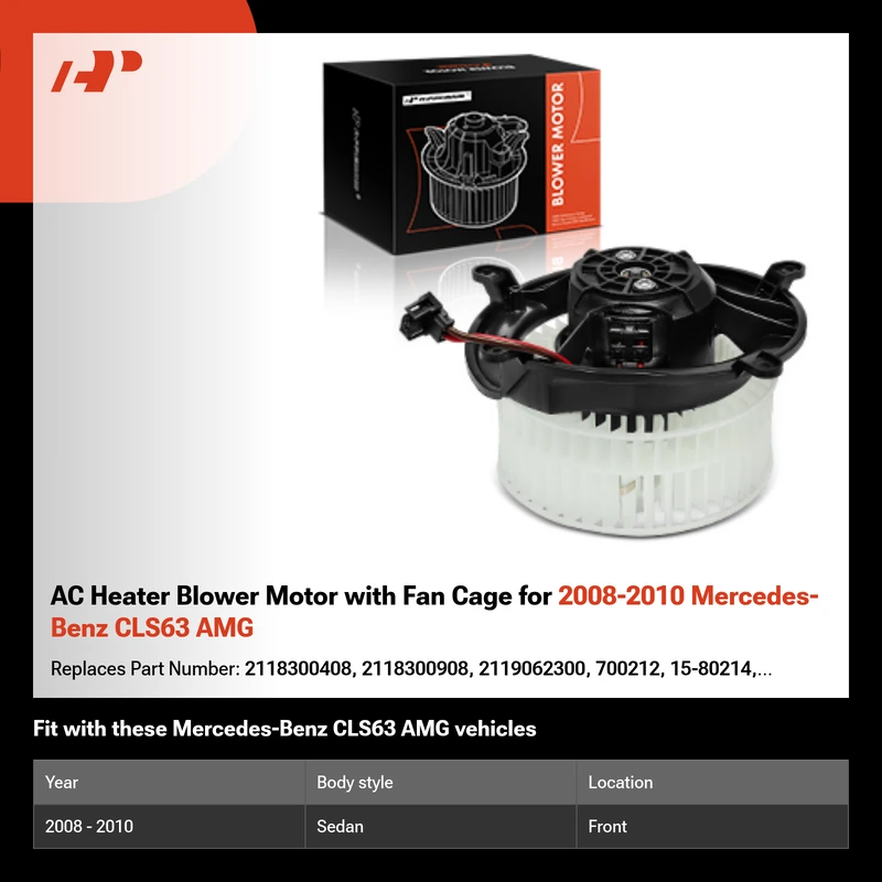 AC Heater Blower Motor with Fan Cage for 2008-2010 Mercedes-Benz CLS63 AMG