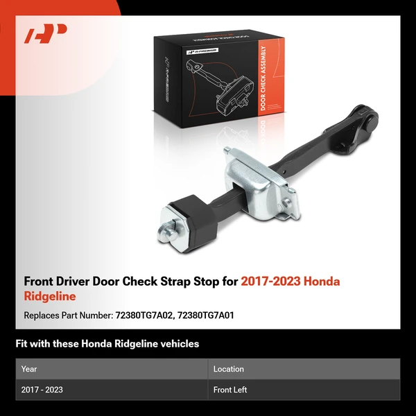 Front Driver Door Check Strap Stop for 2017-2023 Honda Ridgeline