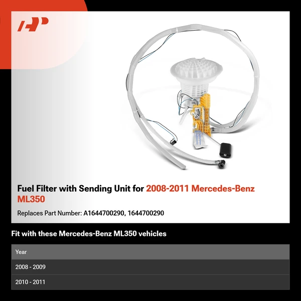 Fuel Filter with Sending Unit for 2008-2011 Mercedes-Benz ML350