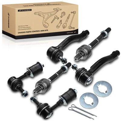 6 Pcs Front Inner Outer Tie Rod End Kit