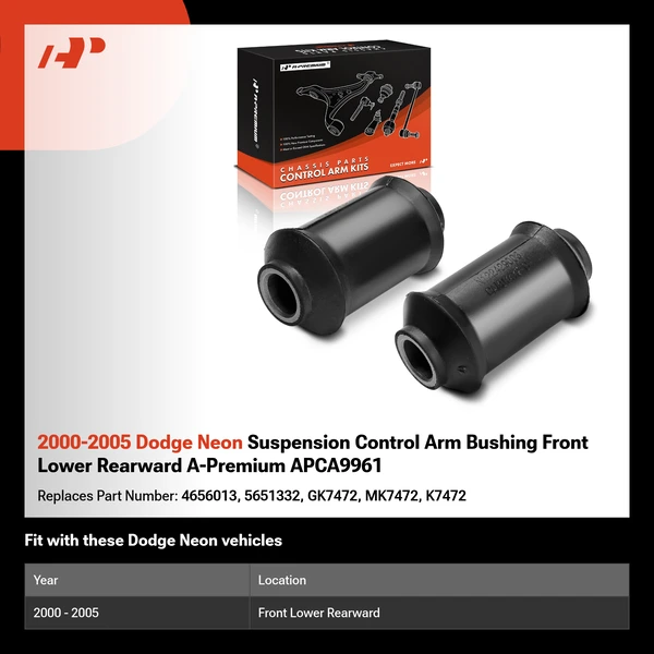 2000-2005 Dodge Neon Suspension Control Arm Bushing Front Lower Rearward A-Premium APCA9961