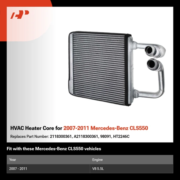 HVAC Heater Core for 2007-2011 Mercedes-Benz CLS550