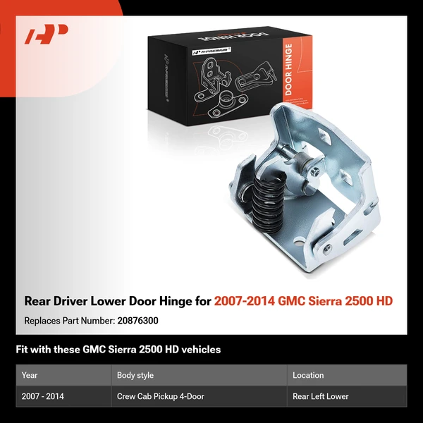 Rear Driver Lower Door Hinge for 2007-2014 GMC Sierra 2500 HD