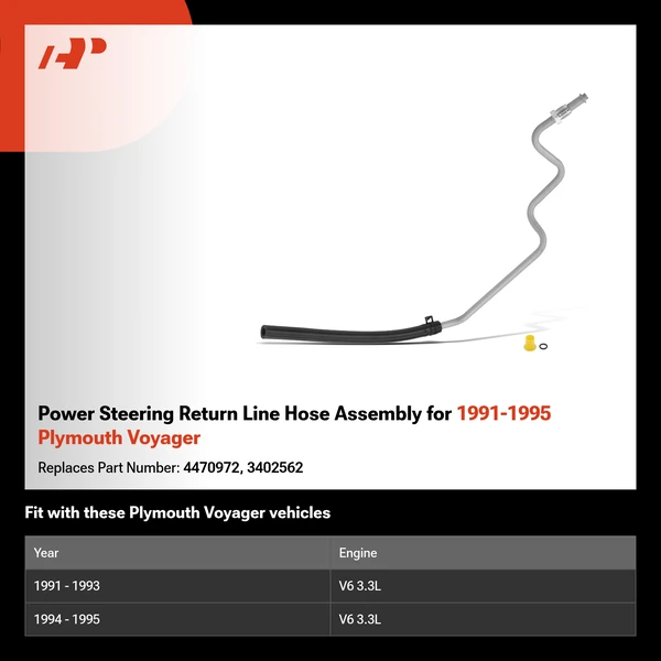 Power Steering Return Line Hose Assembly for 1991-1995 Plymouth Voyager