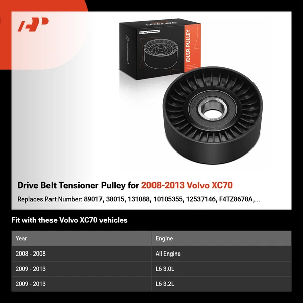 Drive Belt Tensioner Pulley for 2008-2013 Volvo XC70