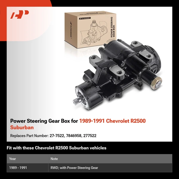 Power Steering Gear Box for 1989-1991 Chevrolet R2500 Suburban