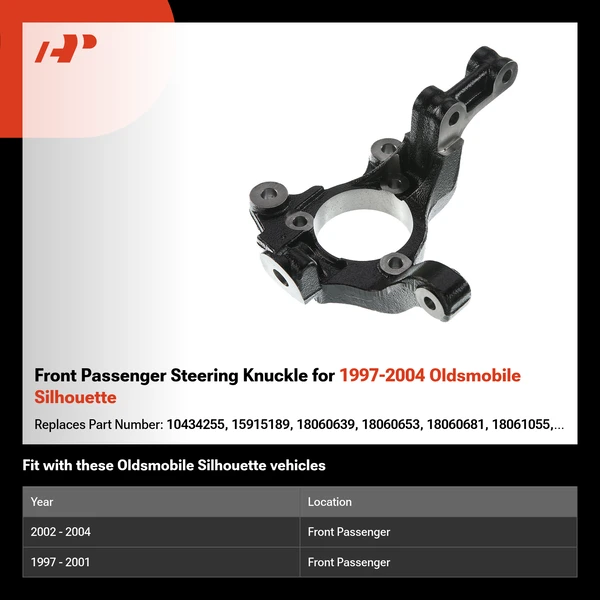 Front Passenger Steering Knuckle for 1997-2004 Oldsmobile Silhouette