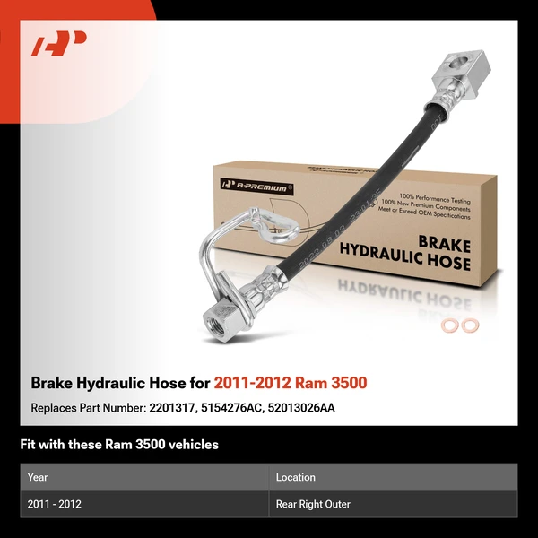 Brake Hydraulic Hose for 2011-2012 Ram 3500