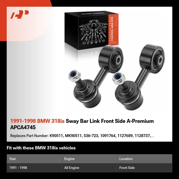 1991-1998 BMW 318is Sway Bar Link Front Side A-Premium APCA4745