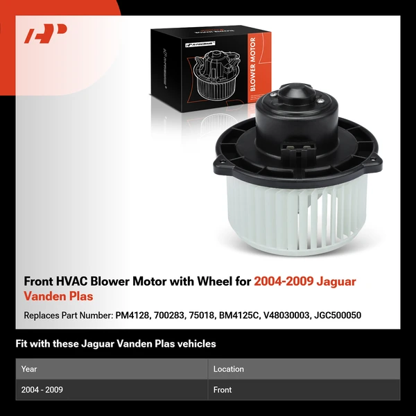 Front HVAC Blower Motor with Wheel for 2004-2009 Jaguar Vanden Plas