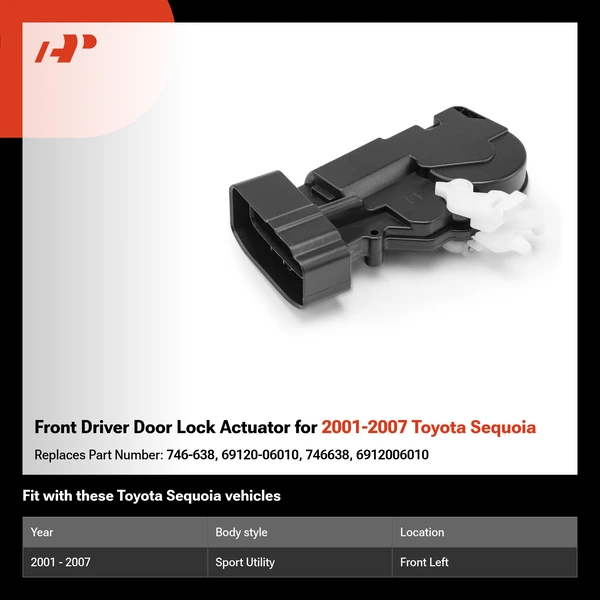 Front Driver Door Lock Actuator for 2001-2007 Toyota Sequoia