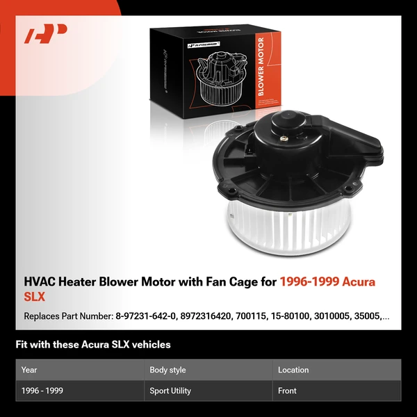 HVAC Heater Blower Motor with Fan Cage for 1996-1999 Acura SLX