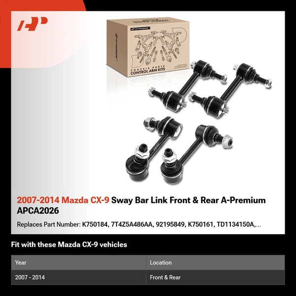 2007-2014 Mazda CX-9 Sway Bar Link Front & Rear A-Premium APCA2026
