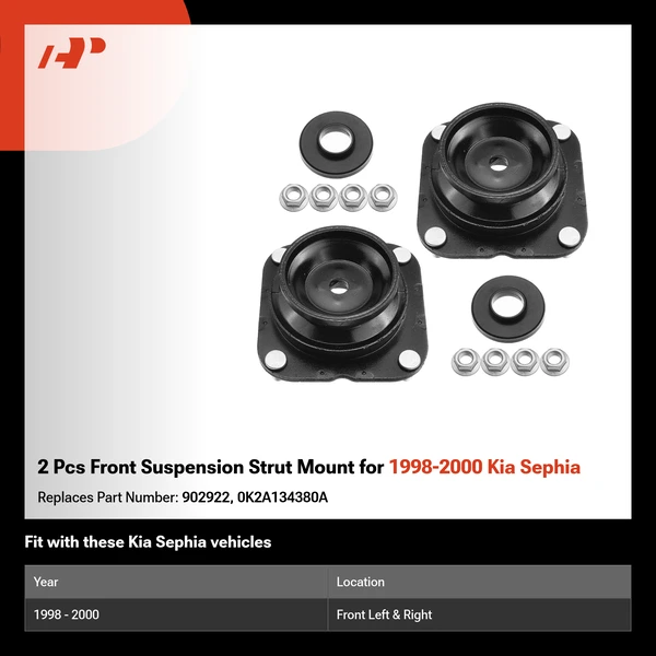 2 Pcs Front Suspension Strut Mount for 1998-2000 Kia Sephia