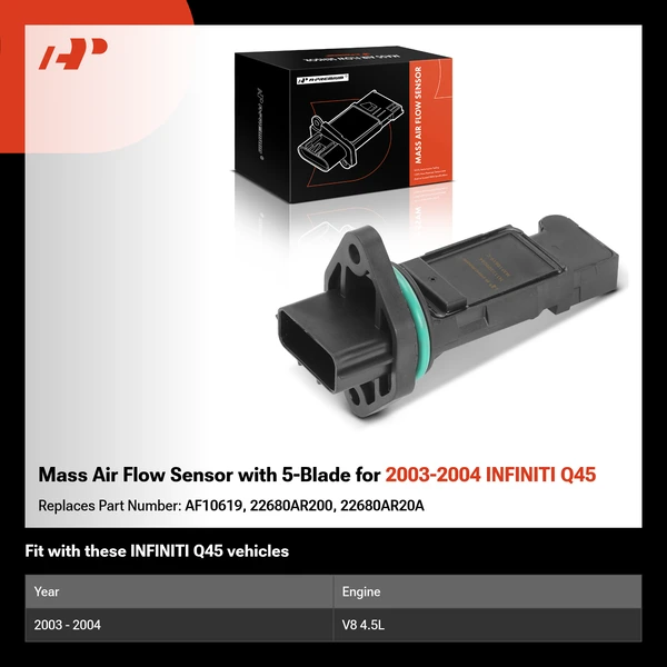 Mass Air Flow Sensor with 5-Blade for 2003-2004 INFINITI Q45