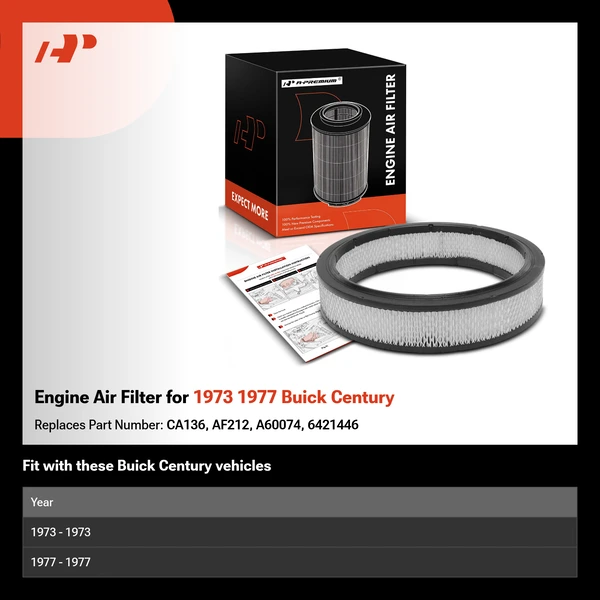 Engine Air Filter for 1973 1977 Buick Century