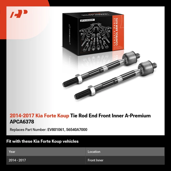 2014-2017 Kia Forte Koup Tie Rod End Front Inner A-Premium APCA6378