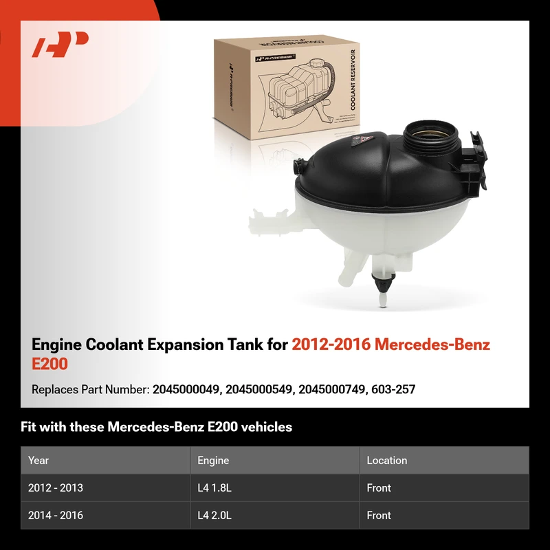 Engine Coolant Expansion Tank for 2012-2016 Mercedes-Benz E200