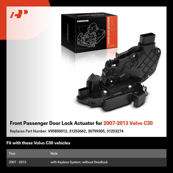 Front Passenger Door Lock Actuator for 2007-2013 Volvo C30