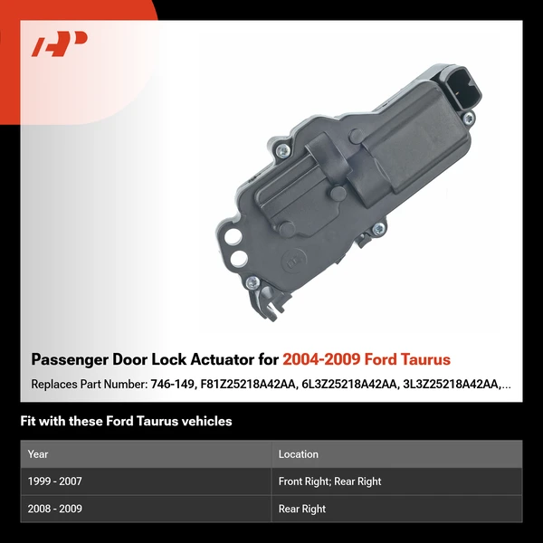 Passenger Door Lock Actuator for 2004-2009 Ford Taurus