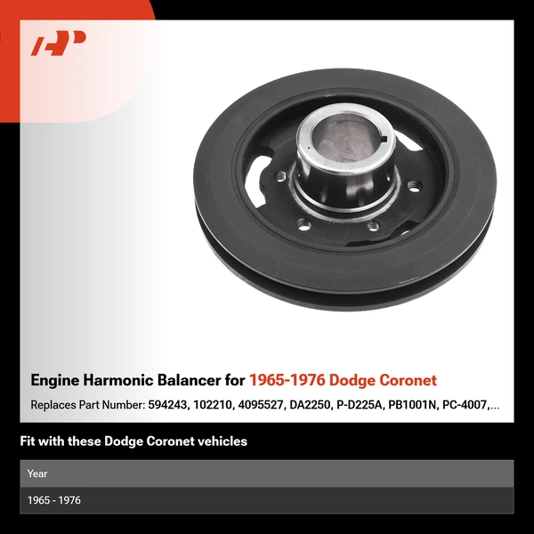 Engine Harmonic Balancer for 1965-1976 Dodge Coronet