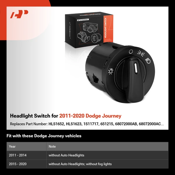 Headlight Switch for 2011-2020 Dodge Journey