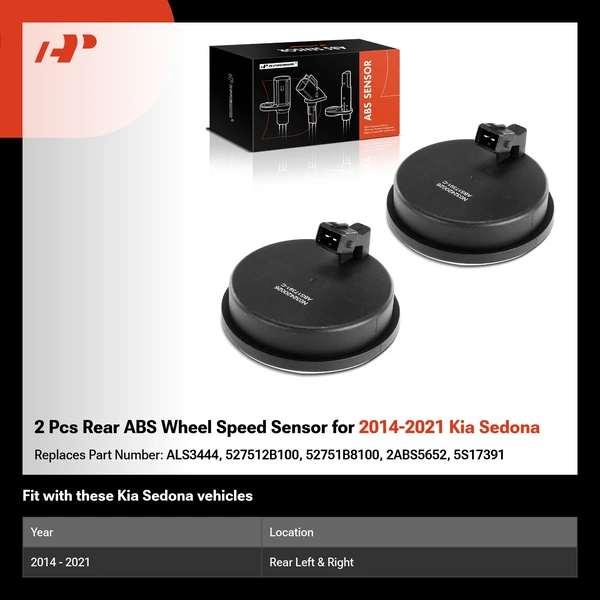 2 Pcs Rear ABS Wheel Speed Sensor for 2014-2021 Kia Sedona
