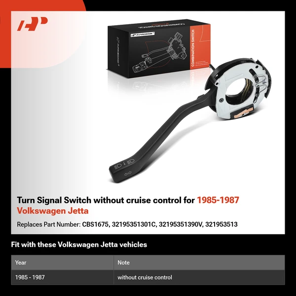 Turn Signal Switch without cruise control for 1985-1987 Volkswagen Jetta