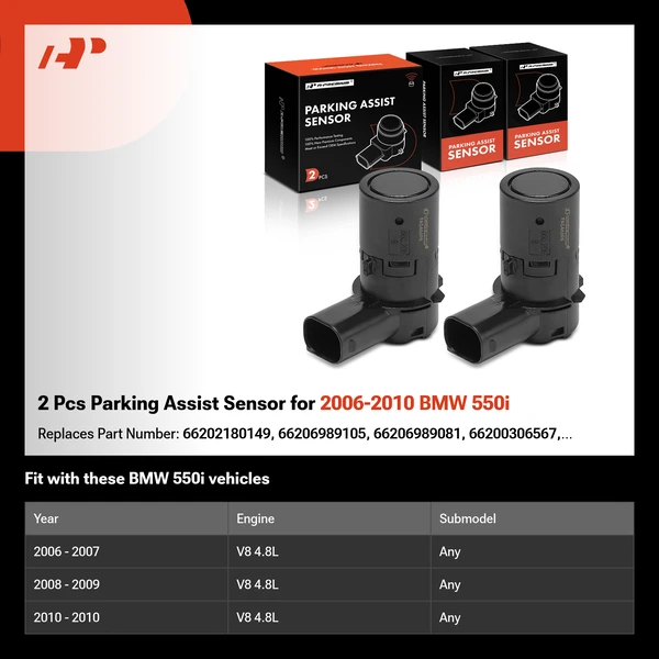 2 Pcs Parking Assist Sensor for 2006-2010 BMW 550i