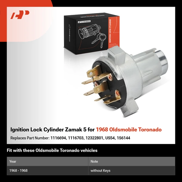 Ignition Lock Cylinder Zamak 5 for 1968 Oldsmobile Toronado