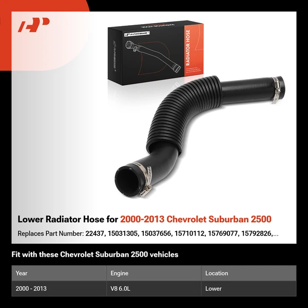 Lower Radiator Hose for 2000-2013 Chevrolet Suburban 2500