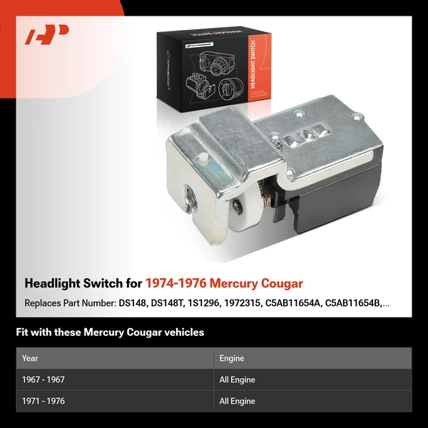 Headlight Switch for 1974-1976 Mercury Cougar