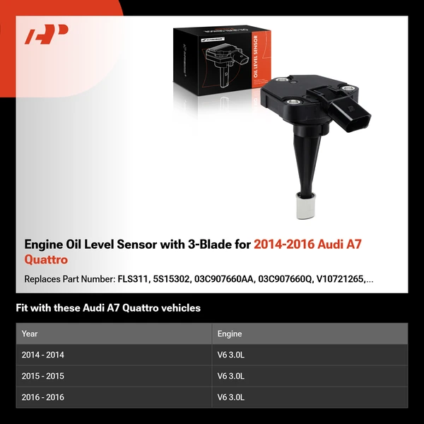 Engine Oil Level Sensor with 3-Blade for 2014-2016 Audi A7 Quattro