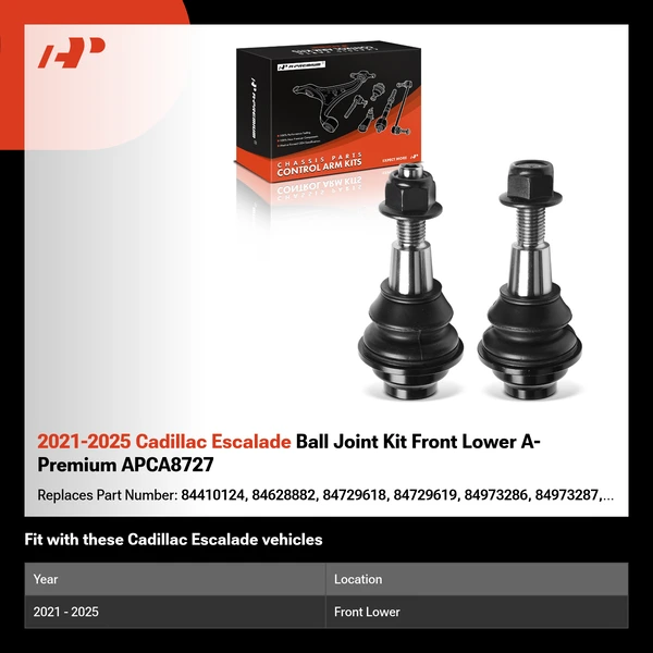 2021-2025 Cadillac Escalade Ball Joint Kit Front Lower A-Premium APCA8727