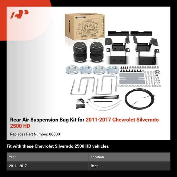 Rear Air Suspension Bag Kit for 2011-2017 Chevrolet Silverado 2500 HD