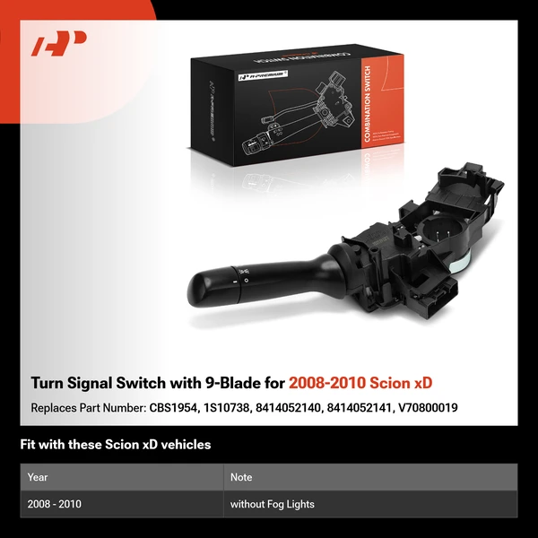 Turn Signal Switch with 9-Blade for 2008-2010 Scion xD