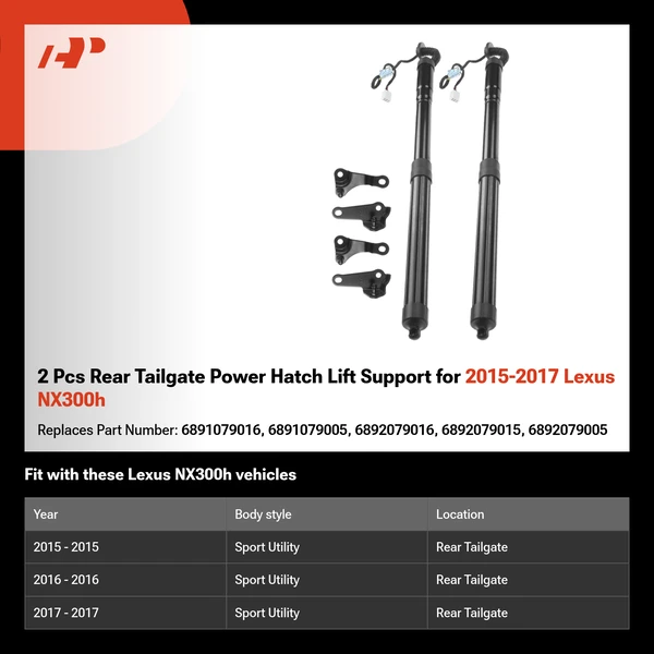 2 Pcs Rear Tailgate Power Hatch Lift Support for 2015-2017 Lexus NX300h