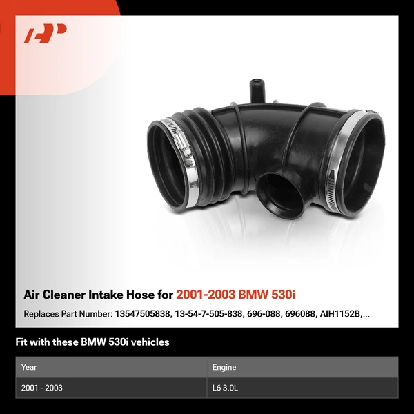 Air Cleaner Intake Hose for 2001-2003 BMW 530i