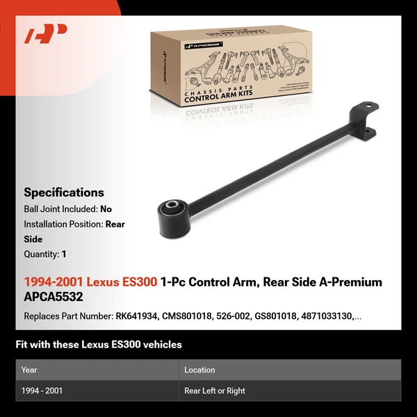1994-2001 Lexus ES300 1-Pc Control Arm, Rear Side A-Premium APCA5532