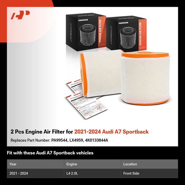 2 Pcs Engine Air Filter for 2021-2024 Audi A7 Sportback