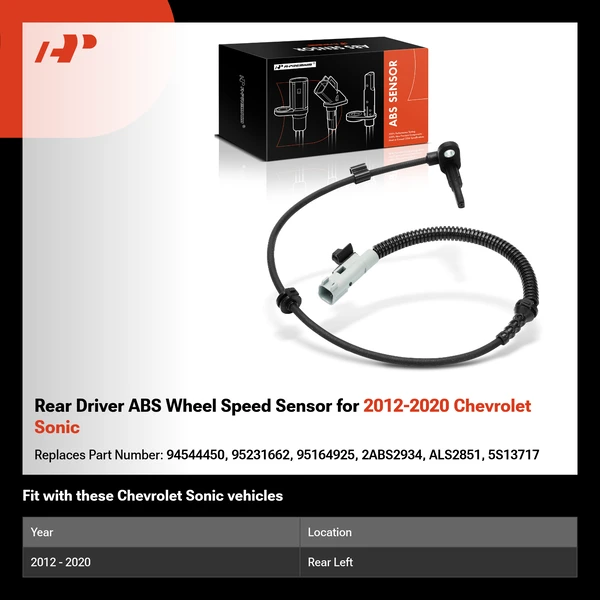 Rear Driver ABS Wheel Speed Sensor for 2012-2020 Chevrolet Sonic