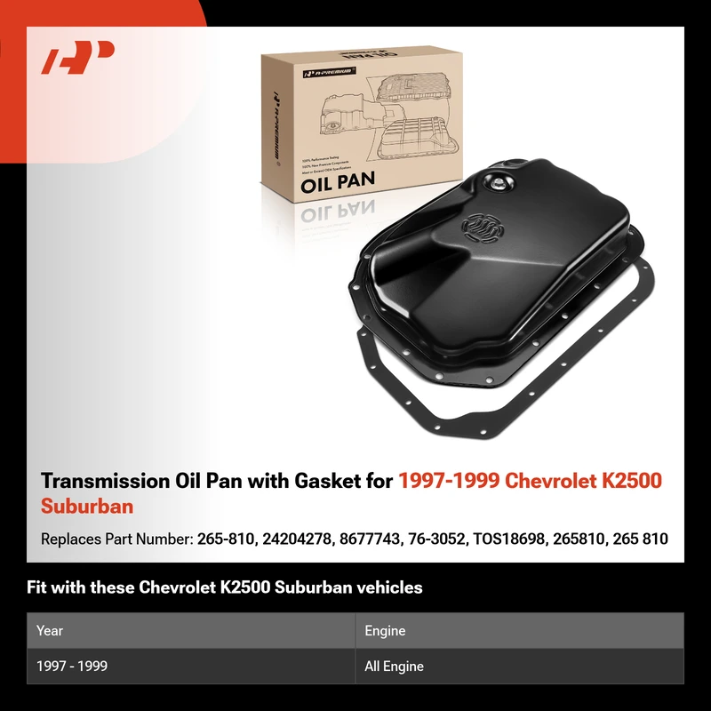 Transmission Oil Pan with Gasket for 1997-1999 Chevrolet K2500 Suburban
