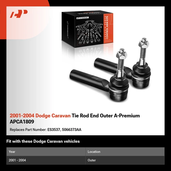 2001-2004 Dodge Caravan Tie Rod End Outer A-Premium APCA1809