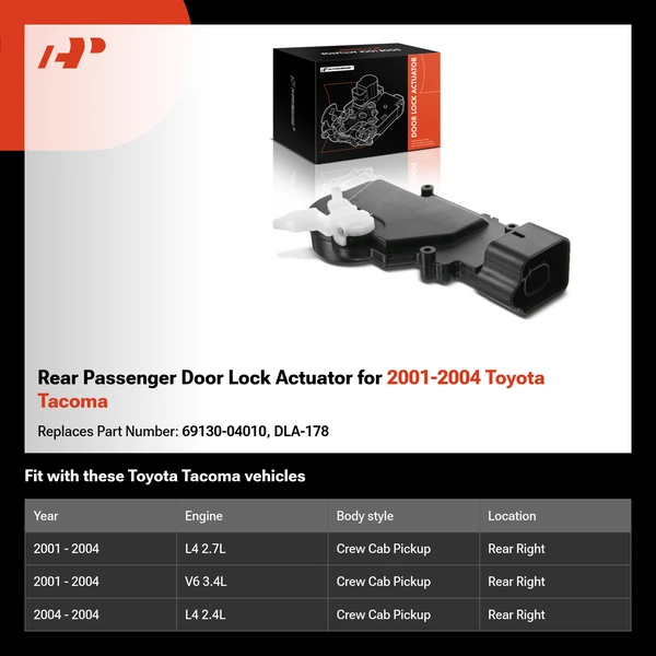 Rear Passenger Door Lock Actuator for 2001-2004 Toyota Tacoma