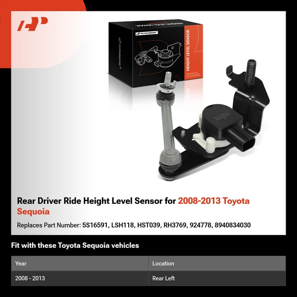 Rear Driver Ride Height Level Sensor for 2008-2013 Toyota Sequoia